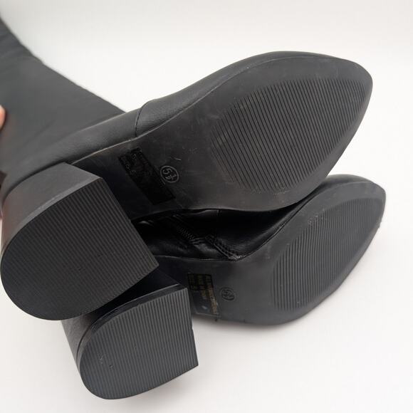 Wild Diva Cross-01 Over The Knee Low Chunky Block Heel Boots Size US5.5 EU36 - Picture 8 of 16